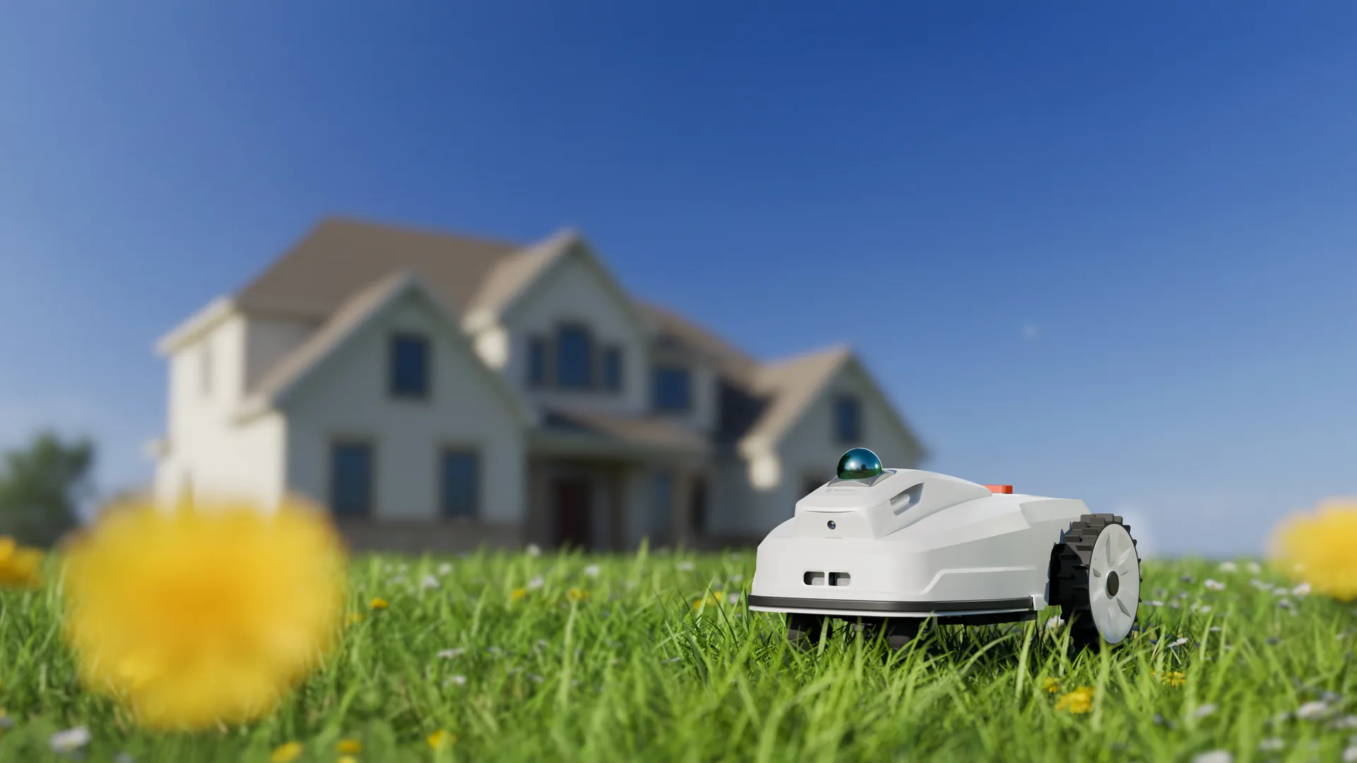 FJD PaintMaster Mini line marking robot on a lawn